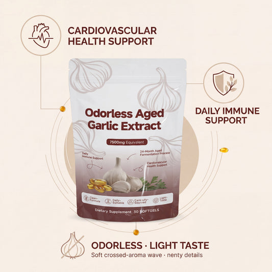 Luvixy Odorless Aged Garlic Extract 7500 mg softgels for a guide to aging fermentation and odorless label claims