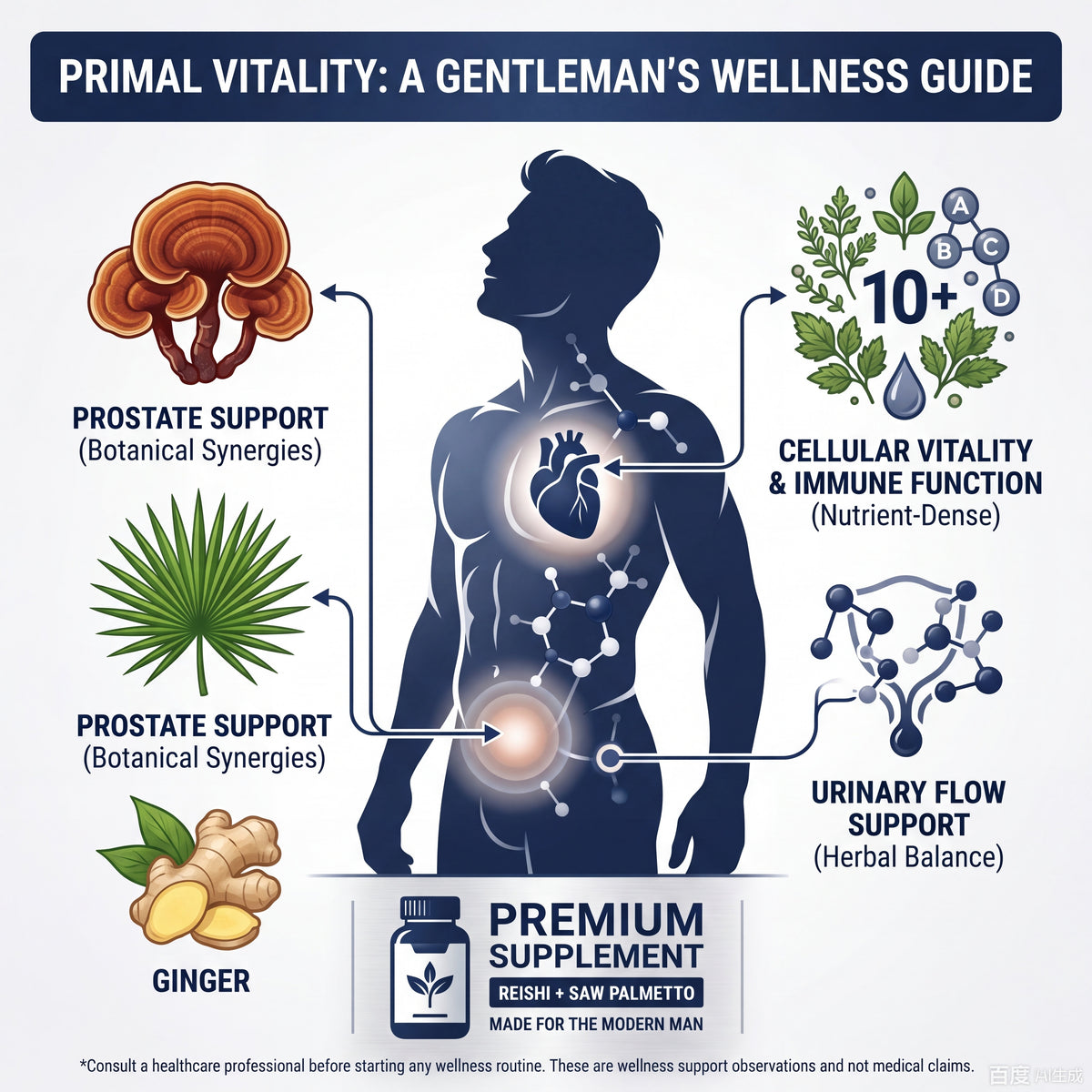 Saw palmetto prostate support – 90 capsule bottle