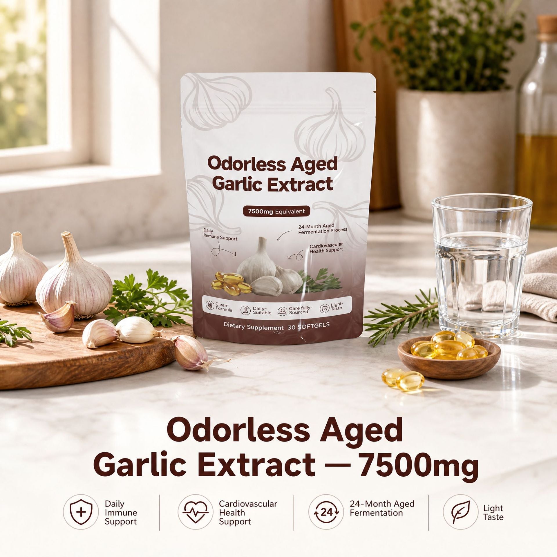 Cross-border garlic extract softgels care for the body, boost energy, daily nutrition, and dietary supplementation