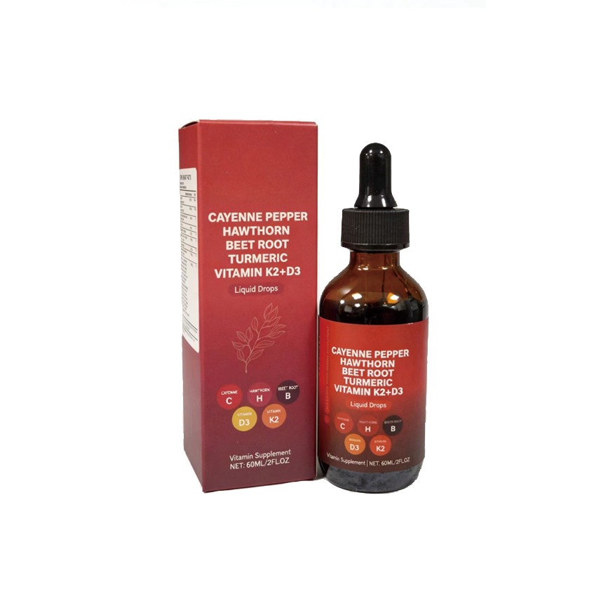 Cayenne, Hawthorn & Beet Root Circulation Drops with D3 + K2 – 60 mL