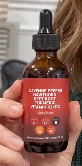 Cayenne, Hawthorn & Beet Root Circulation Drops with D3 + K2 – 60 mL – product image 2