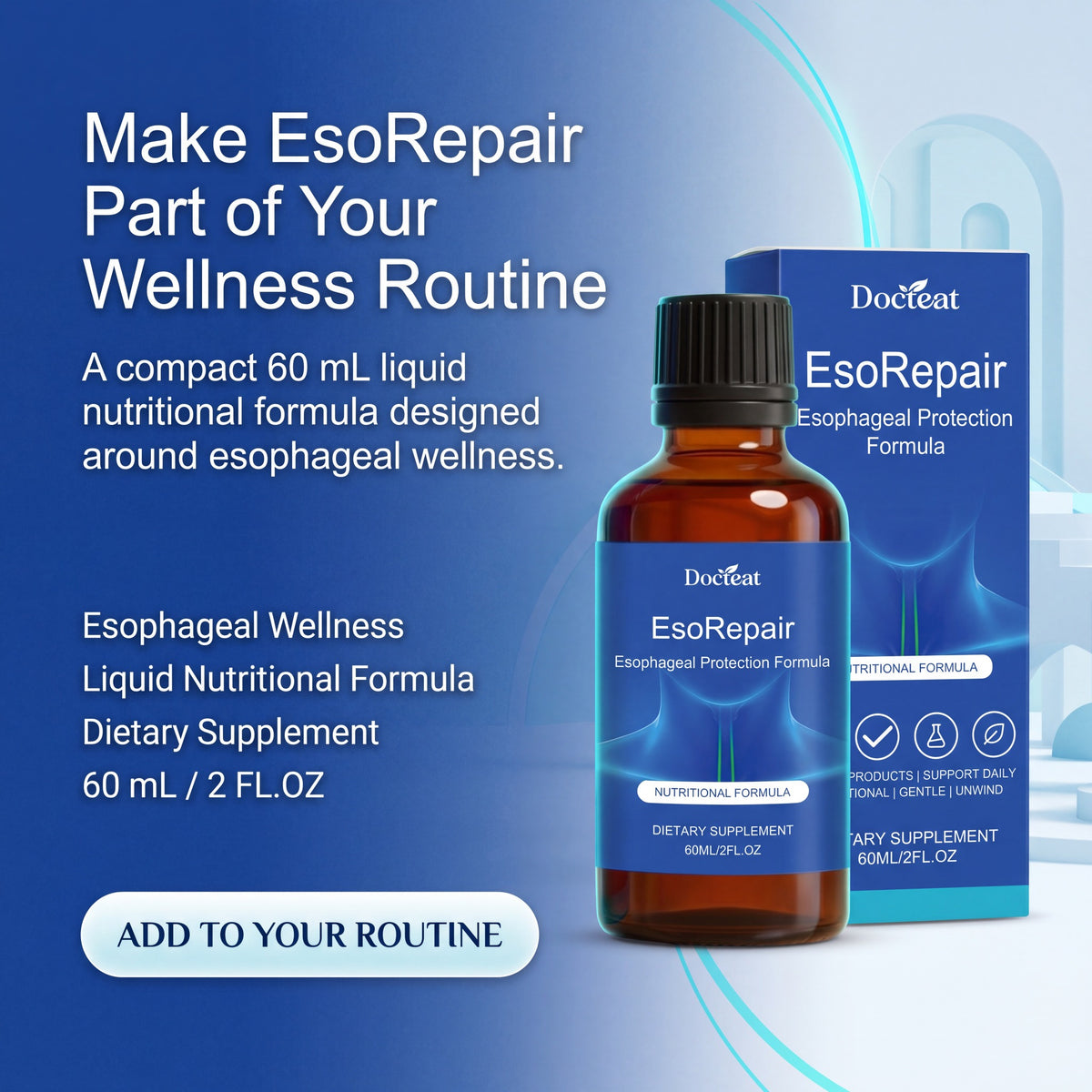 Docteat EsoRepair 60 mL liquid nutritional formula purchase visual