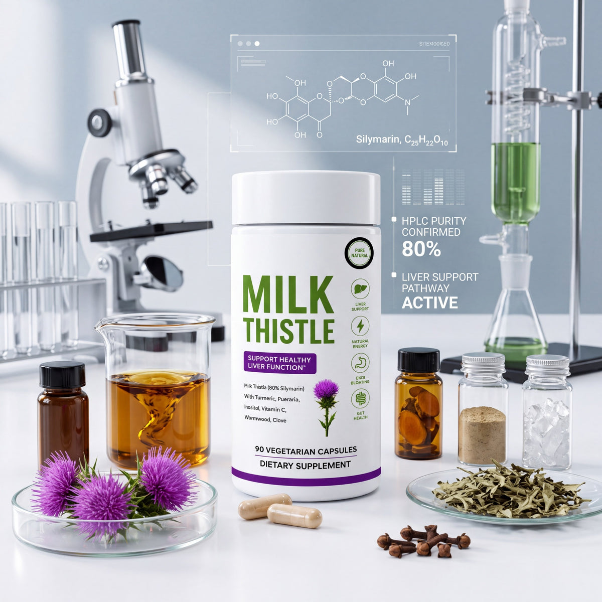 Milk thistle supplement in a laboratory-inspired setting