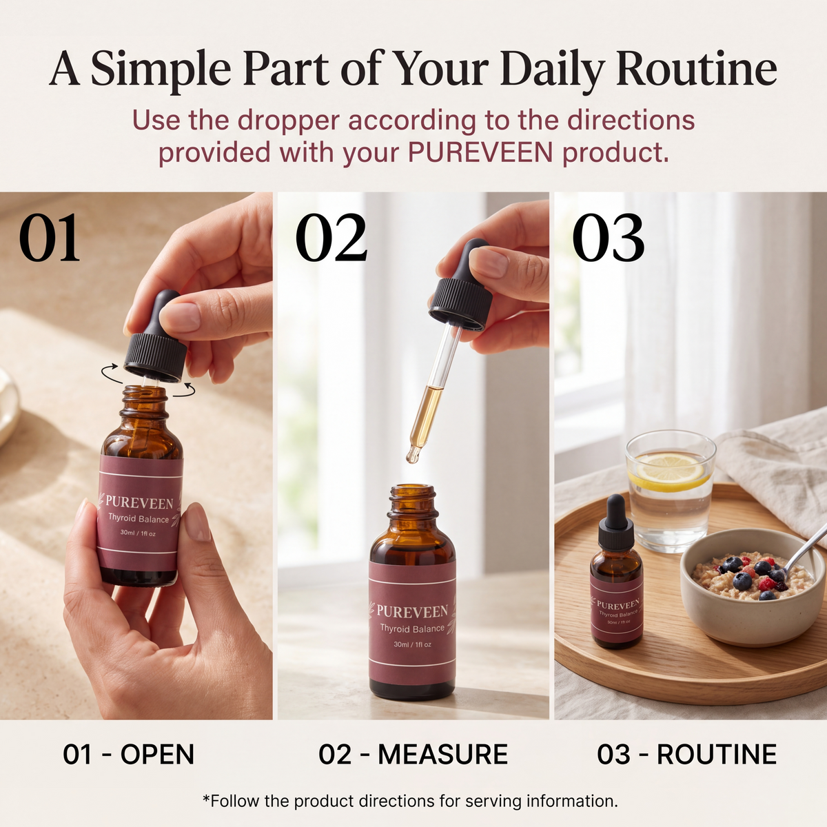 Pureveen Thyroid Balance dropper routine steps